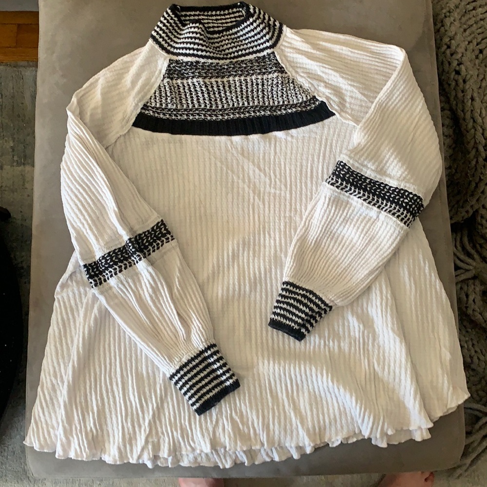 Black and white free people sweater